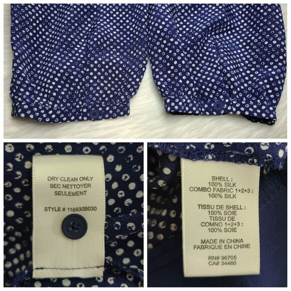 Rebecca Taylor 100% Silk Blue Long Sleeve Blouse, 0 - Picture 6 of 6